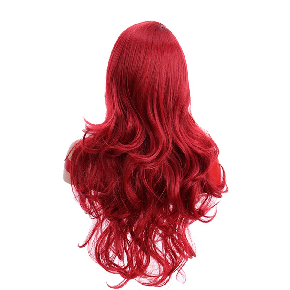 HOUYAN-Peluca de pelo rojo de 22 pulgadas para mujer, peluca de pelo largo ondulado, resistente al calor con explosión, pelucas de pelo sintético: Default Title