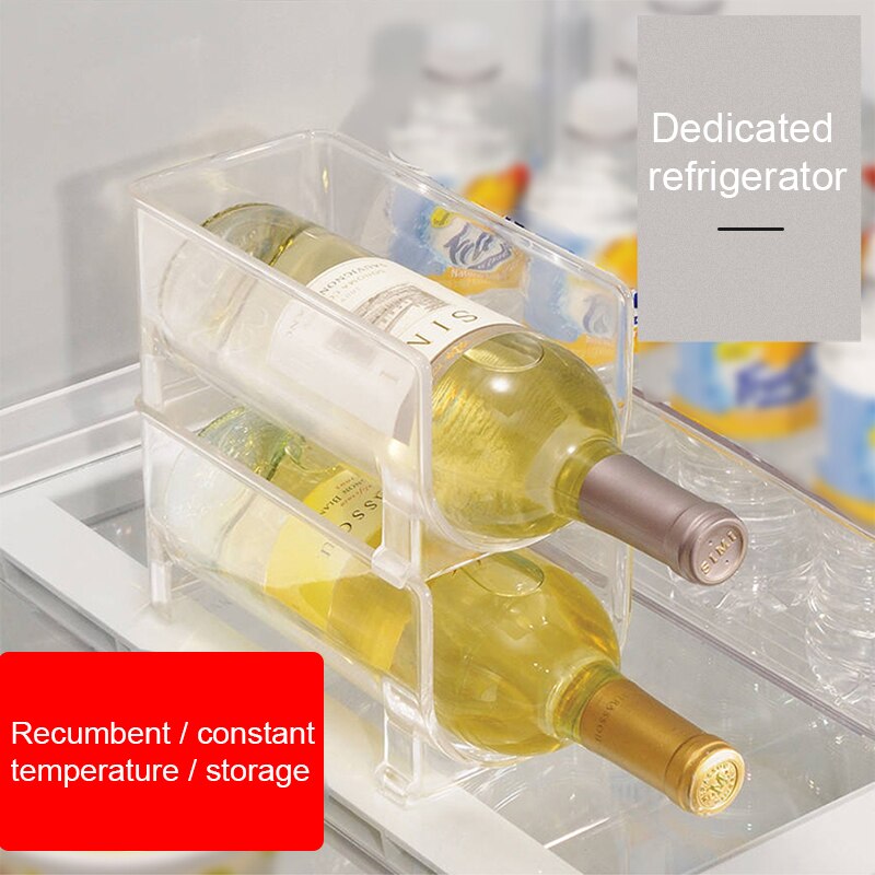 4Pack Kühlschrank Organizer Küche Flasche Lagerung Gestell Stapelbar Wein Halfter Flaschen Anzeige Regal Kühlschrank Veranstalter Gestell