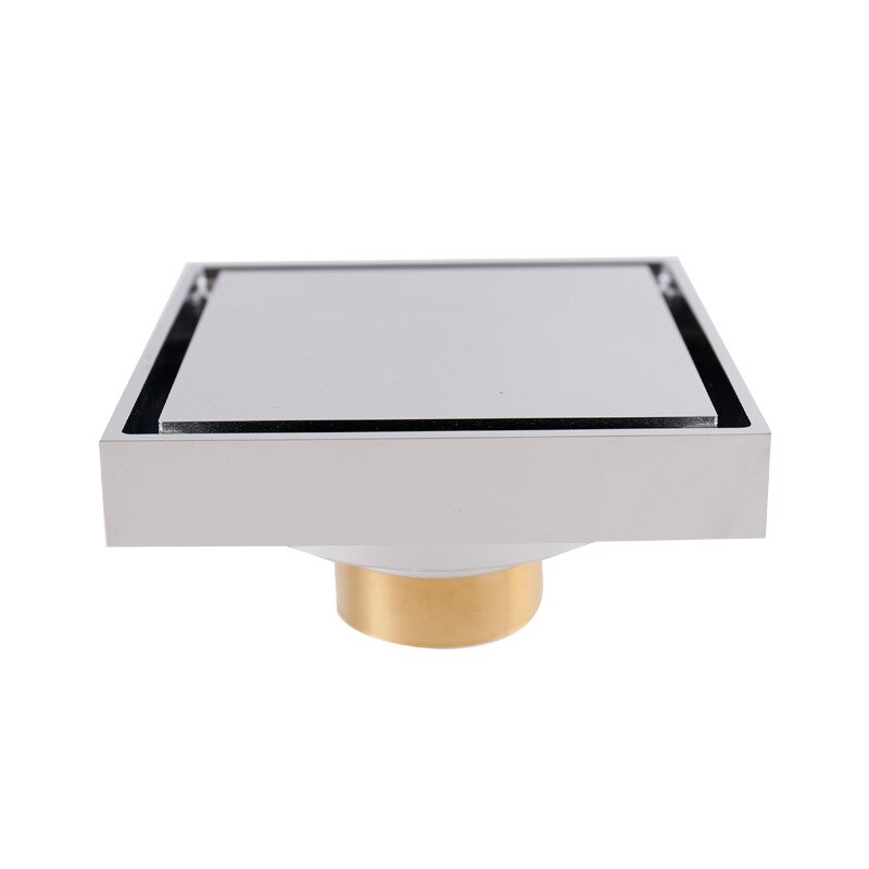 Stainless Steel 10*10cm Floor Drains Square Shower Floor Drains Tile Insert Drain Channel Bathroom Kitchen Waste Grate MJ807: SILVER