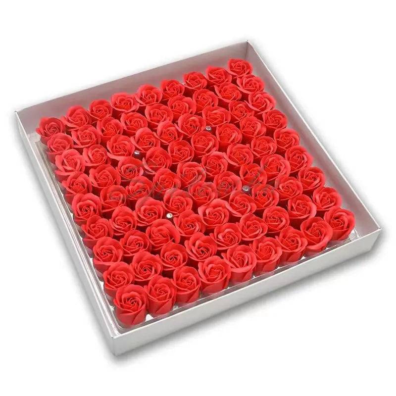 81/162 Uds 3,5x4cm flores artificiales 3 capas sin flores Base Floral rosas eternas San Valentín DIY ramo decoración de boda