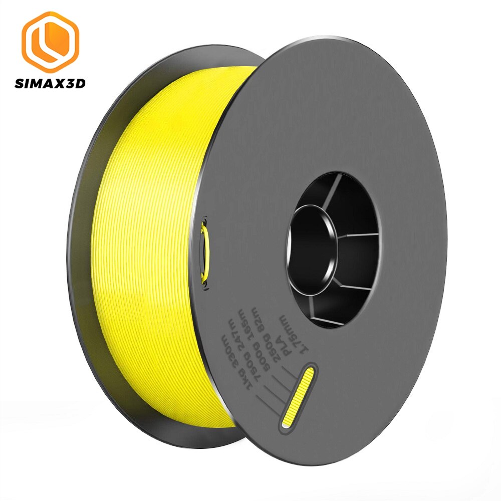 SIMAX3D 1.75mm PLA filament consumables 3D printer parts extruded plastic spool mpressora with all biodegradable resin: PLA yellow