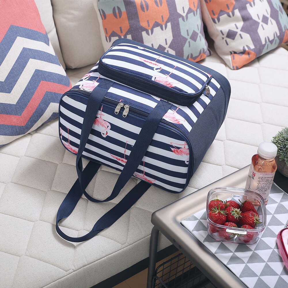 SANNE 20L Flamingo Verdicken Faltbare Frische Isolierte Kühltasche Thermische Wasserdichte Polyester Eis Tasche Isolierte Kühltasche