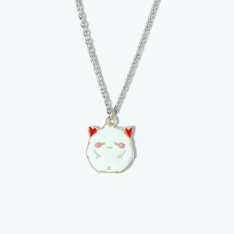 Collar pequeño diablo blanco en la espalda, gargantilla de cuello con cadena para clavícula para mujer, joyería, , gratis: Rojo óxido