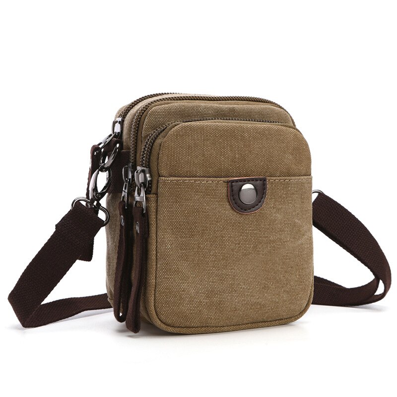 Boshikang Casual mannen Business Dagelijkse Tas Mini Crossbody Tas Canvas Kleine Mannen Enkele Schouder Messenger Bags: khaki