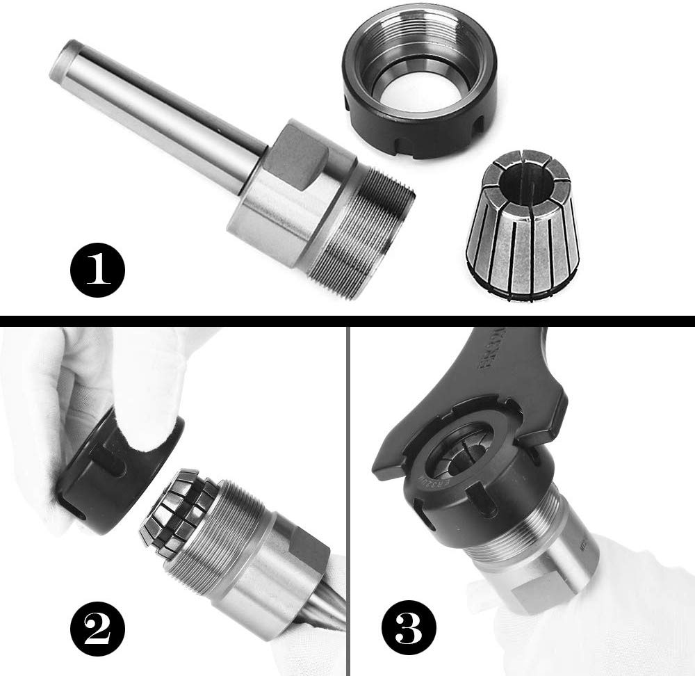 MTB2 MTB3 MTB4 ER16 ER20 ER25 Spring Clamps 9PCS +ER Wrench 1PCS Collet Chuck Morse Holder For CNC Milling Lathe tool