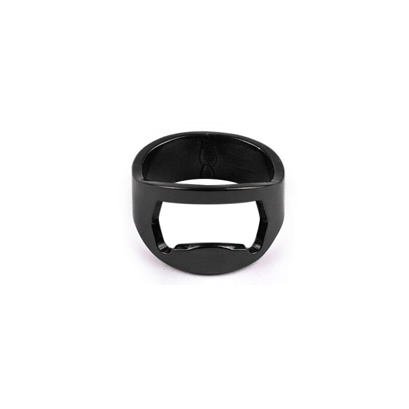 1Pc Multifunctionele 4 Kleuren Roestvrij Staal Kleur Ring Vorm Bierfles Opener Ring Diameter Ongeveer 22Mm creativiteit Ring: Black
