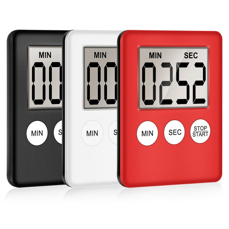 Kookwekker Ultradunne Lcd Digitale Scherm Countdown Alarm Slaap Stopwatch Vierkante Koken Countdown Thermometer Klok