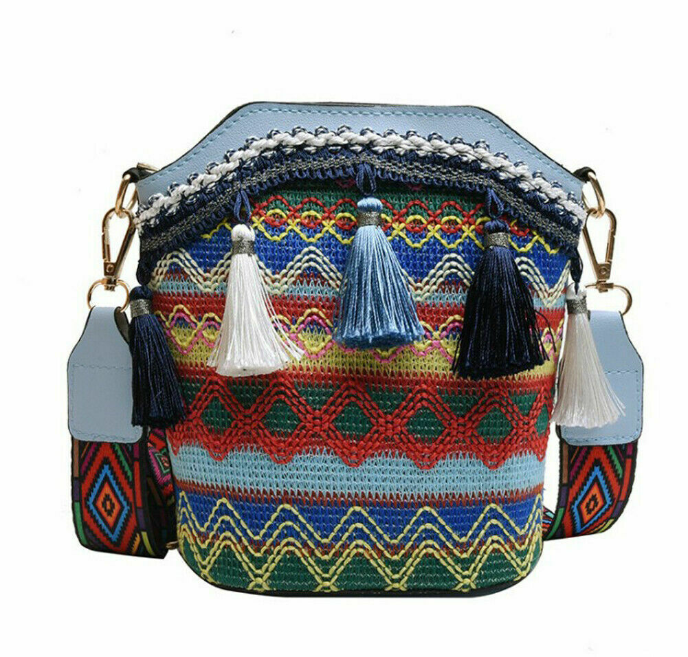 Nyeste kvinner damer sommer boho stil vantage tote bag for kvinner retro vesker veske skulderveske dusk messenger: 2