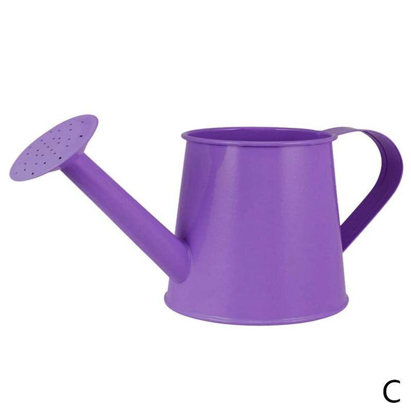 1pc Süssigkeit-farbige Mini Gießkanne Hause Dekoration Fass Blume Anordnung Sukkulenten Pflanzen Topf Metall Gießkanne Gerät: C