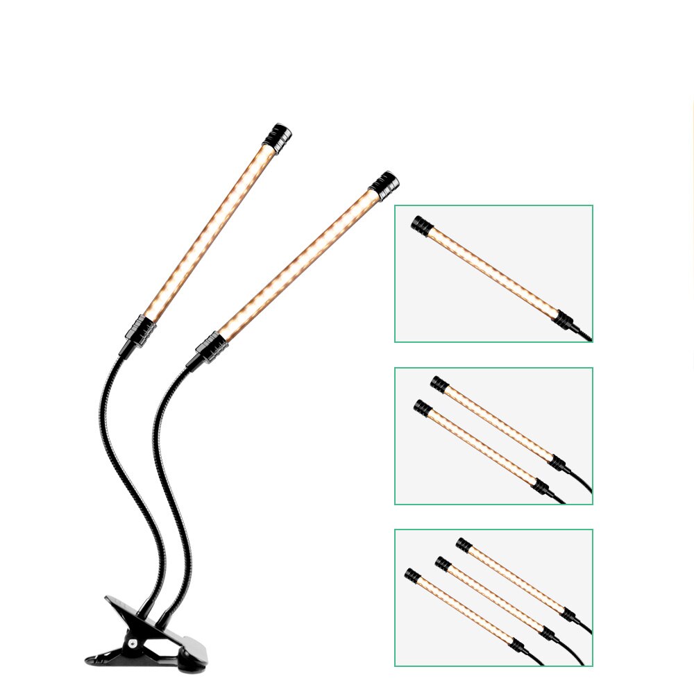 Leadly plantengroeilamp usb led-groeilamp buis volledig spectrum kamerplantenlamp met clip plantengroeilampen zaailingenlamp
