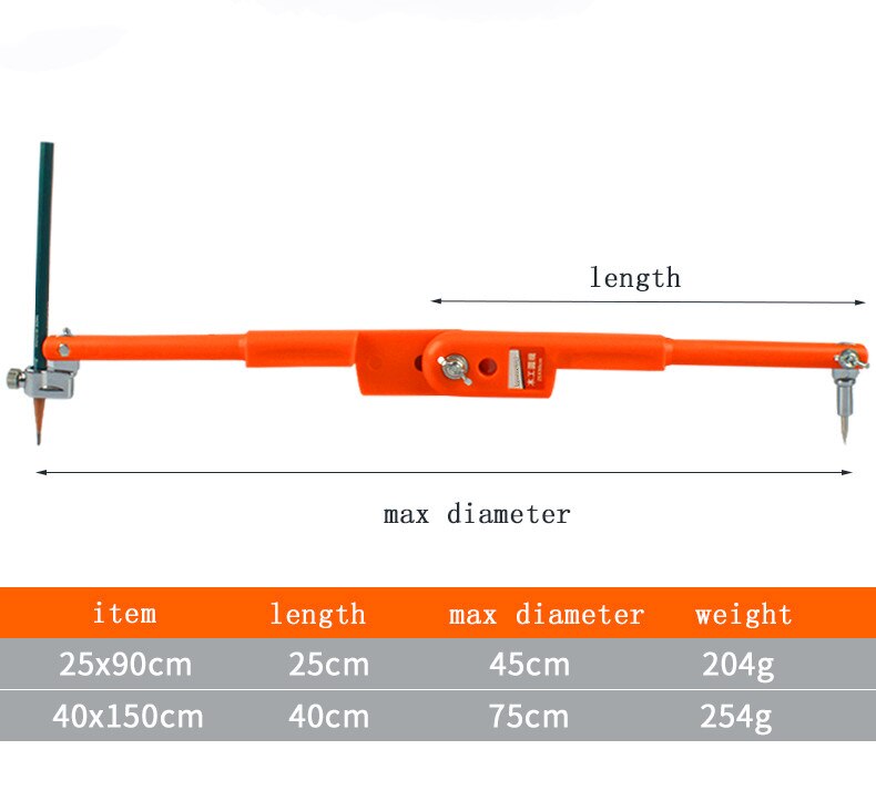 Circular Marking Tool Line Gauge Distance Woodworking Compasss Marking Scribing Craft Layout Tool 90/150cm Diameter