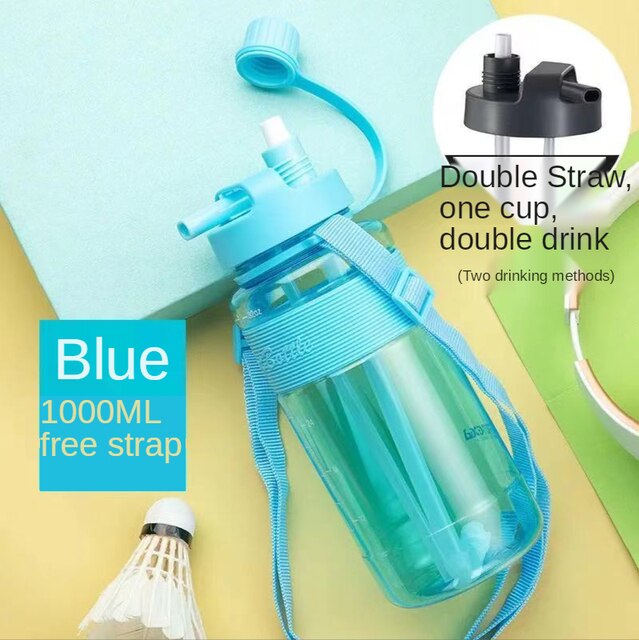 1L 2L 3L Large Capacity Sports Water Bottle Portable Debris Water Cup With Straw Outdoor Camping Picnic Climbing Water Bottle: F