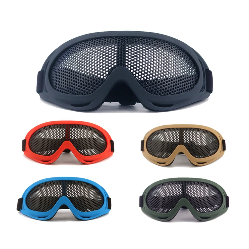 Leichte Metall Brille draussen Gittergewebe See Gläser Einstellbar Gummiband Augenschutz Niedrigen Profil Goggle