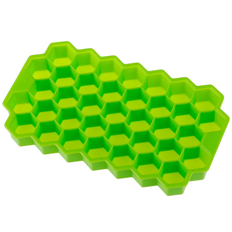 1Pcs 37 Kubussen Thuis Honingraat Vorm Silicone Ice Cube Tray Mold Opslag Container: green