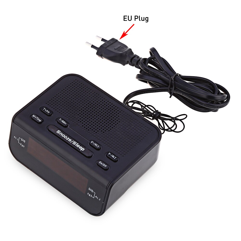 Portable Digital Alarm Clock Radio With LED Screen Backlit FM Radio Dual Alarm Mode Battery Power Alarm Clocks For Good