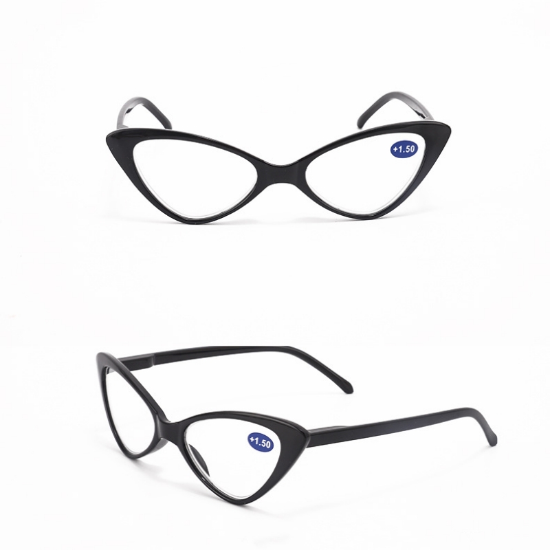 Gafas de lectura estilo ojo de gato para mujer, anteojos de lectura Retro con montura pequeña, lentes transparentes, para presbicia, Pc, montura completa