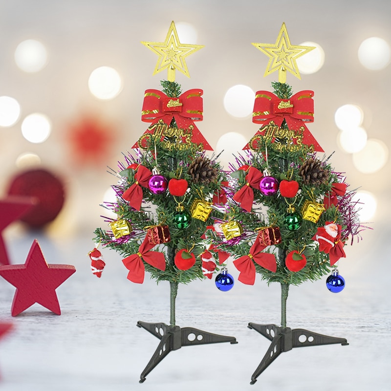 30/45cm PVC Christmas Tree DIY Hand Assemble With 23Pcs Christmas Tree Ornaments For Home Year Party Kids Navidad