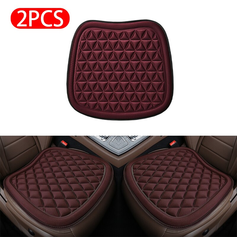 Funda de asiento de coche Universal 3D, cojín de asiento de vehículo, almohadilla de protección de Banco delantero y trasero, Protector de asiento de coche antideslizante para coche de 5 asientos: Red Front 2pc