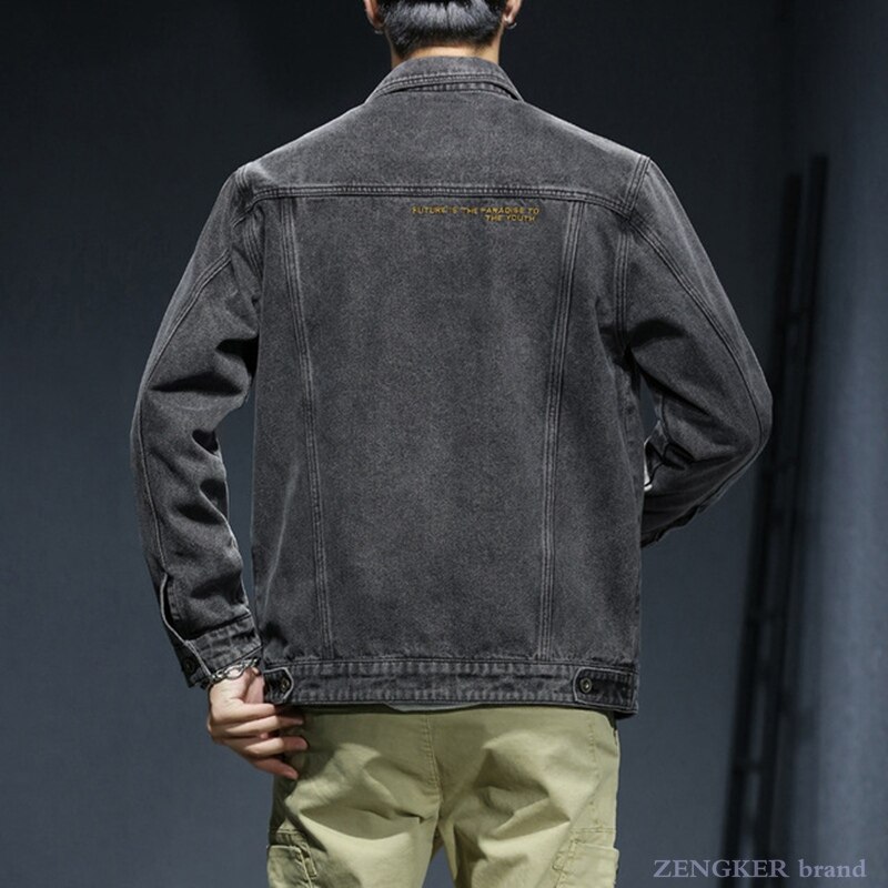 Spring and autumn denim jacket loose trendy fat man was thin plus fat plus size men&#39;s large casual jacket s-7xL140KG