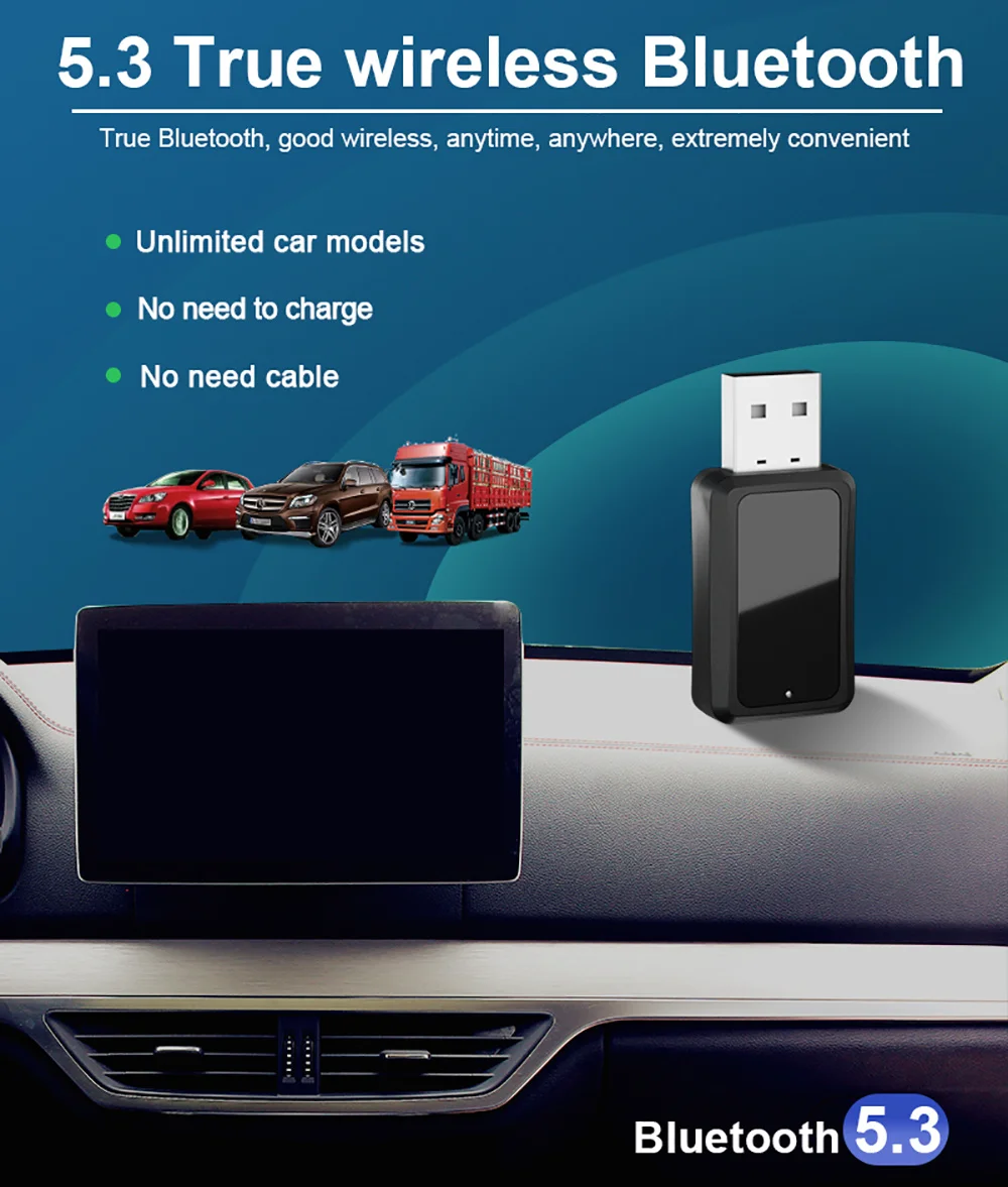 Bluetooth 5.3 Car FM Transmitter Receiver with LED Display USB Wireless Handsfree Call Mini USB Power Auto Fm Radio Car Kit