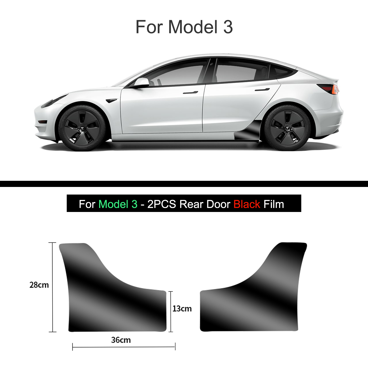 Schwarz TPU Auto Körper Schutz Film Unsichtbare Für Tesla Modell 3/Y -2023 Vorne Hinten Tür Erweiterte transparente Auto Kleidung einstellen: Rosa