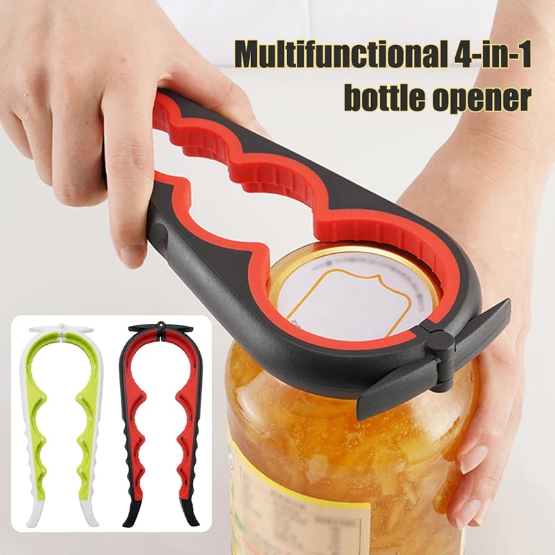 Blikopener Multi-Functionele Vier In Één Drankfles Opener Dop Twister Vier Positie Blikje Opener Anti Slip Cap Twister