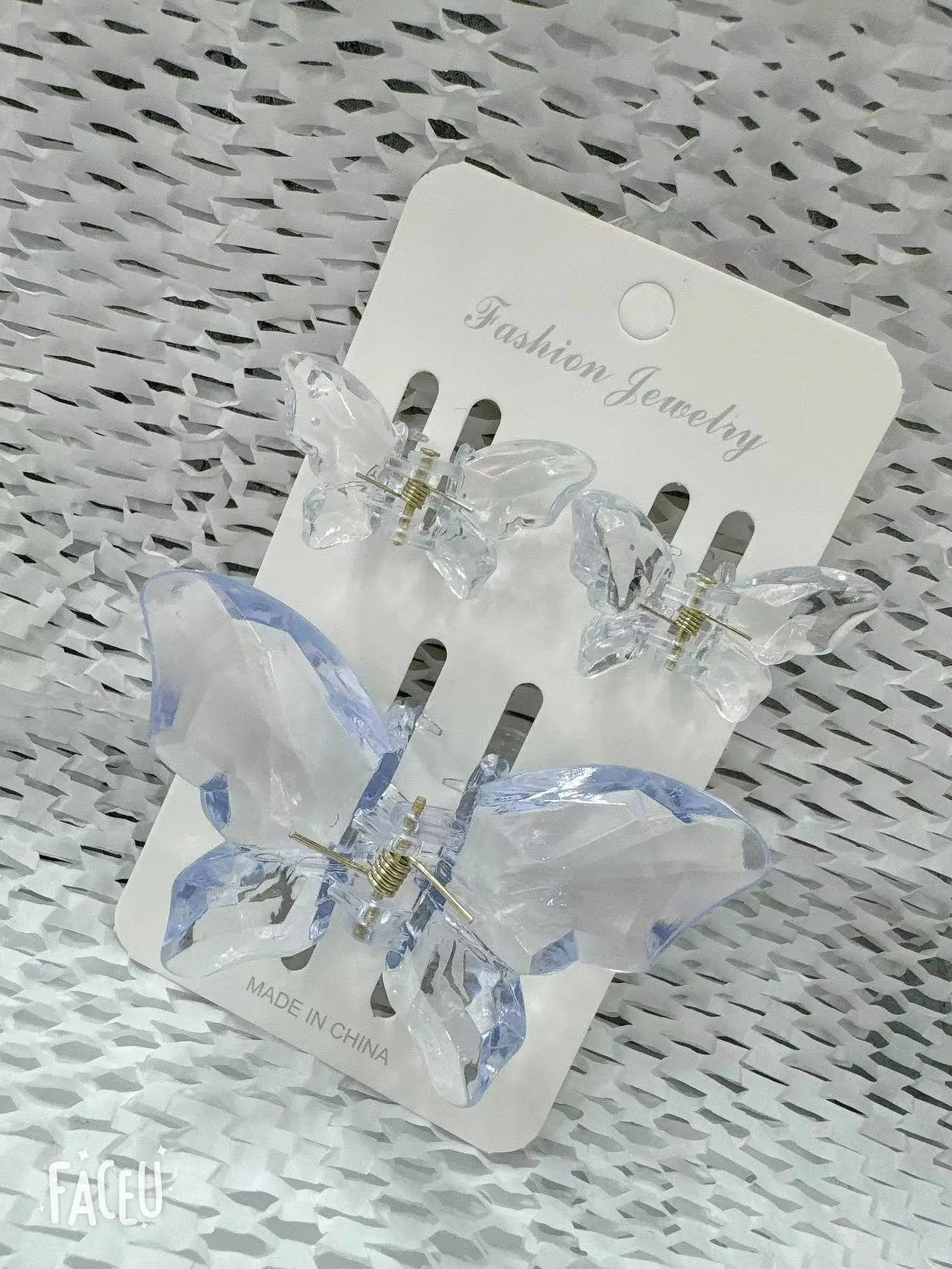 Horquilla de cola de caballo de hada multicolor de estilo coreano, diadema para el pelo, clip de mariposa, accesorios para el cabello femenino de Súper Hada: Blanco