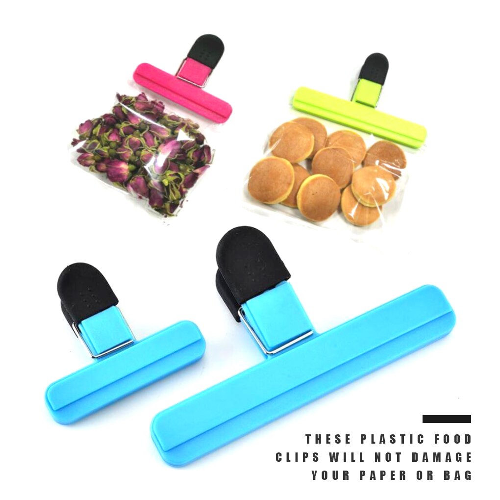 Clips de scellage en plastique pour sacs alimentaires, 6 pièces, résistant à l'humidité, pour collation, pommes de terre, carte postale, Gadgets de cuisine ménagers