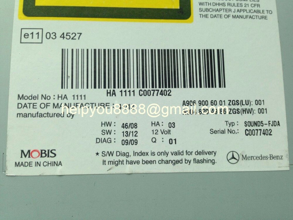 Mobis-radio de CD individual HA1111 para mercedes-benz, radio de cd con reproductor de mp3