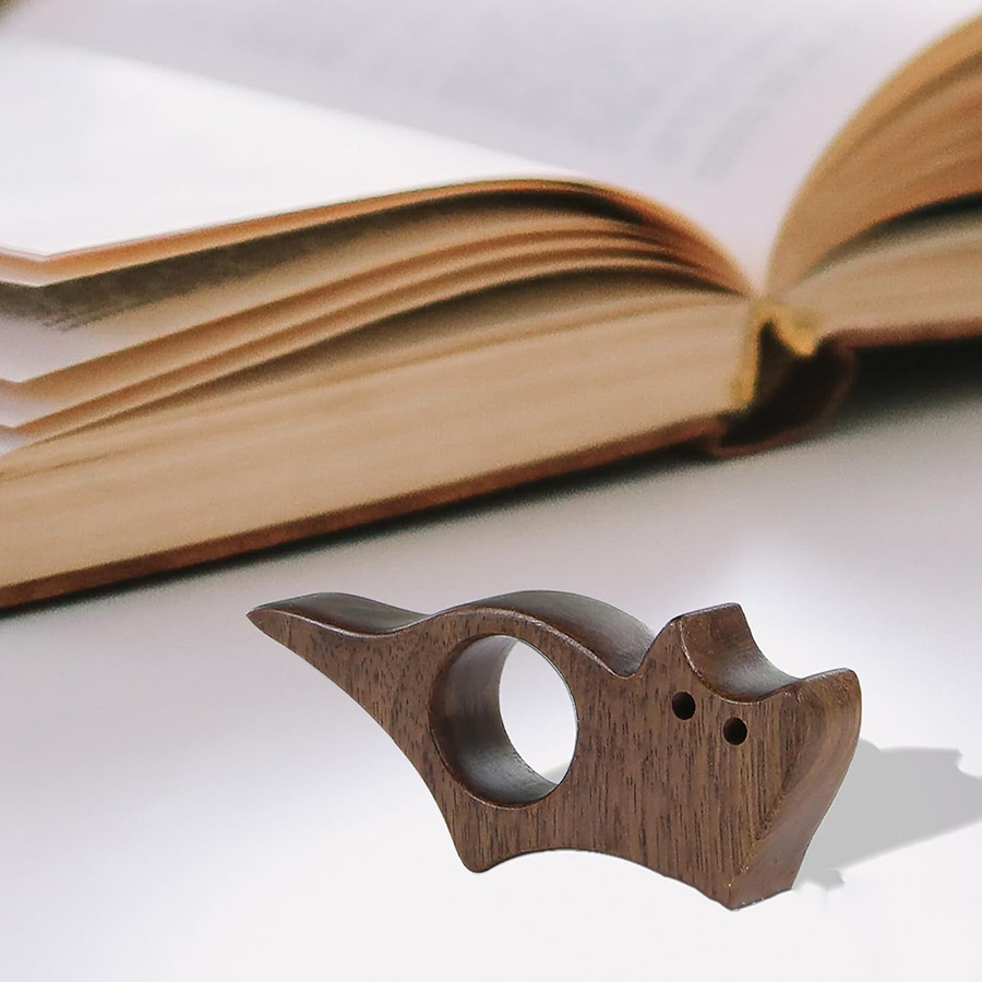 Marcapáginas de madera para lectura de perros y gatos, anillos, suministros escolares, marcador guía de páginas para estudiantes, letrero de marcado, soporte de página de libro