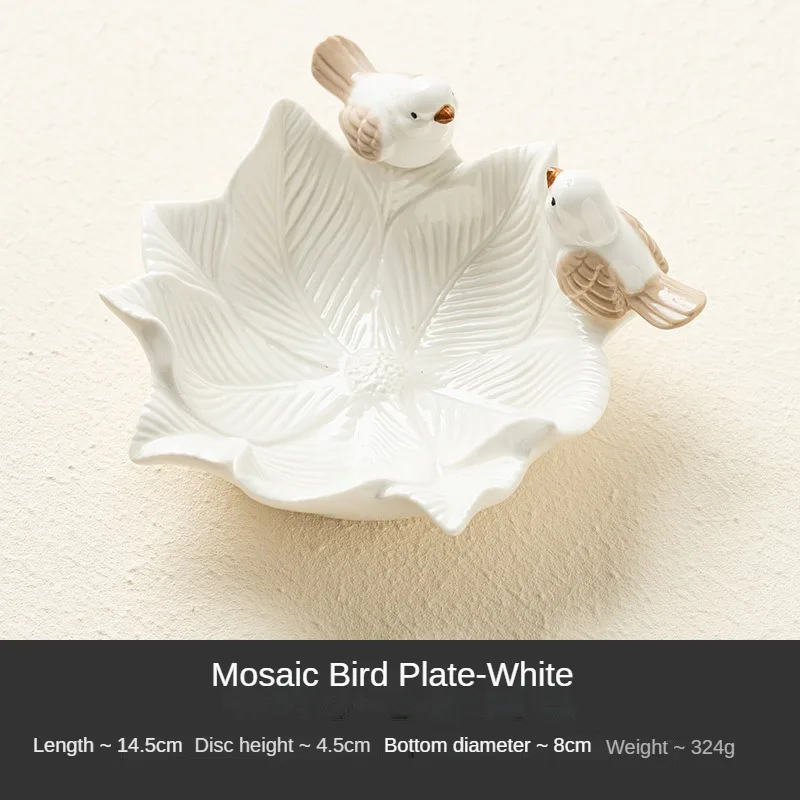 Nette Vogel Tablett Keramik Schmuck Lagerung Tabletts Kreative Regal Dim Sum Dessert Platte Wohnkultur Tee Tisch Desktop Dekoration Schüssel: Licht Grau