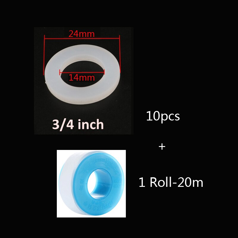 Junta tórica sanitaria de silicona, anillo de sellado, arandela plana para tubería de Gas, PTFE, G1/2 "G3/8" G1-1/2 ", 10 Uds.: 3I4