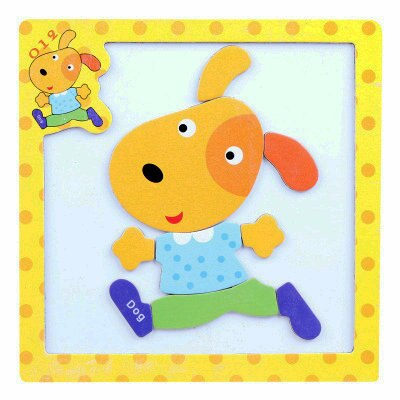 Cartoon Animal Magnetic Puzzles and Drawing Board Children Wooden Toys Writing Jigsaw Homeschool Supplies Educational Baby: Gold