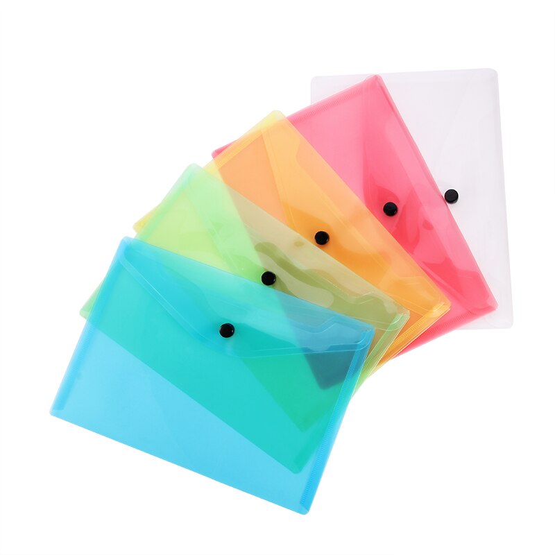 12 st/set genomskinlig plast  a5 mappar arkivväska dokument väskor mappar arkivering papper förvaring kontor skolmaterial: 12 st blanda 5 färger