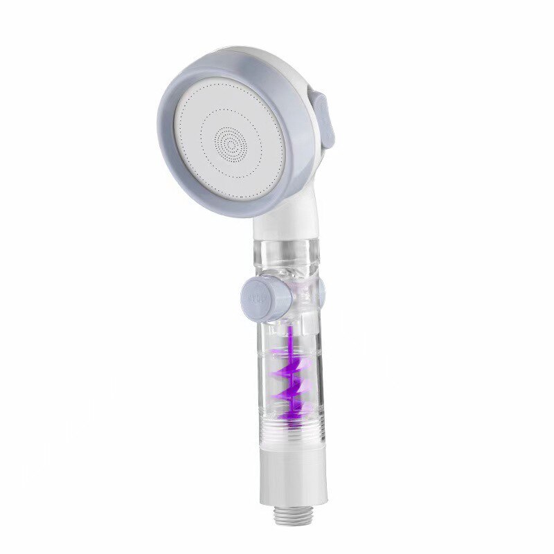 High Pressure 3-function Spa Shower Head Shower Head With Switch On/off Button Filter Bath Head Water Saving Hand-held Shower: White