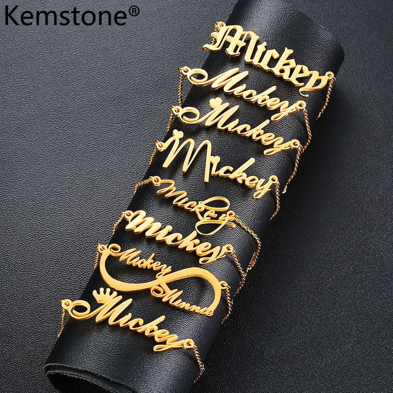 Kemstone English Name DIY Personality ID Necklace Bracelet Stainless Steel Jewelry for Customer Customization Services