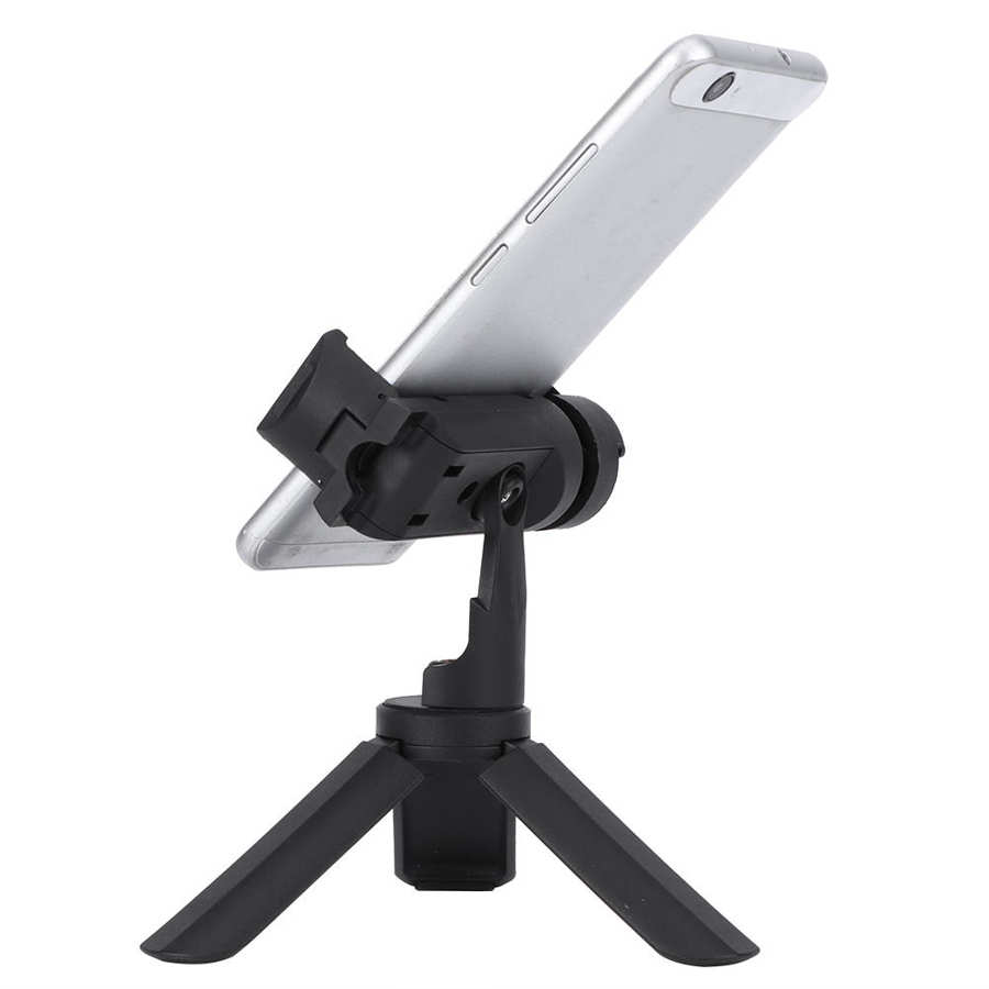 Mini Portable Folding Tripod Handheld Stabilizer with Horizontal Vertical Shooting Phone Clip Cold Shoe Mount for Live Vlogging