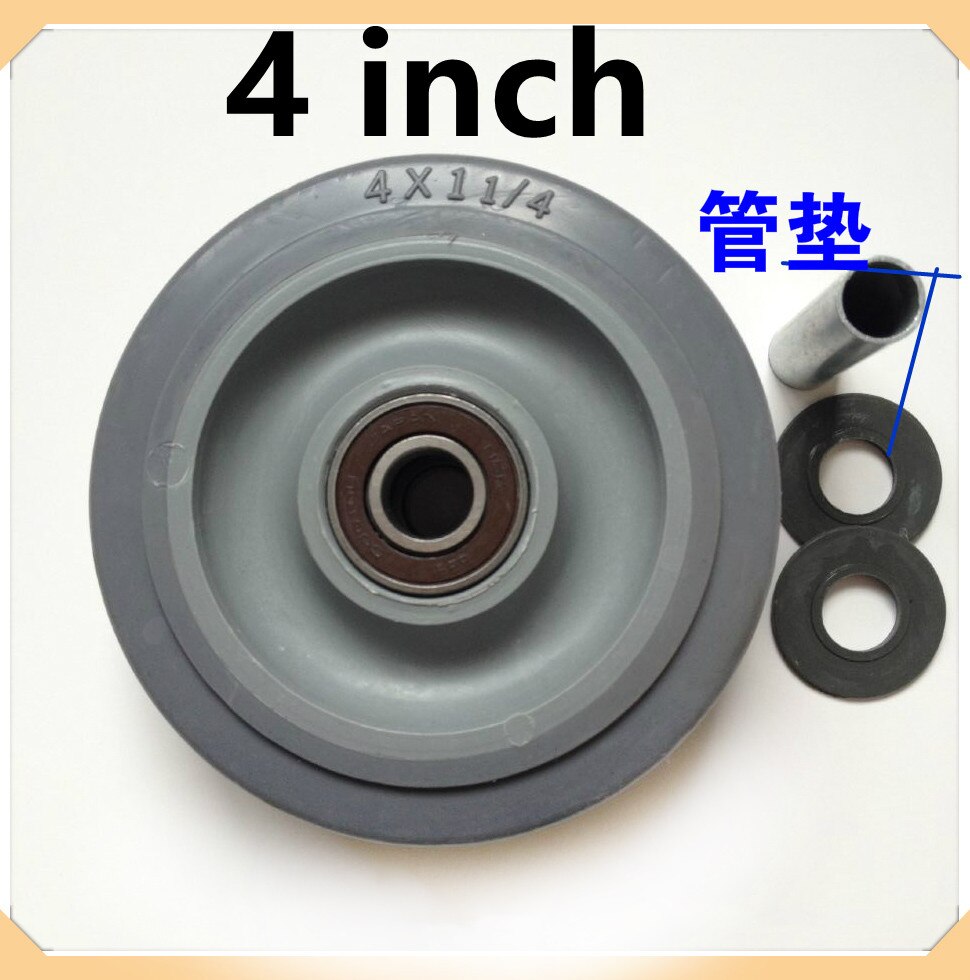 God 4- tommer 4 x 1 1/4 solid hjul dæk gummi lydløs hjul flad bil hjul vogn hjul trailer hjul hjul hylde hjul