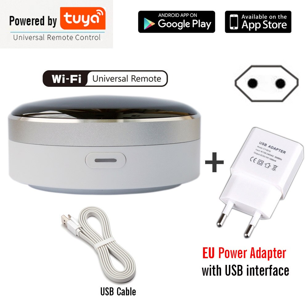 Smart Life Universal Intelligent Remote Controller WiFi+IR Switch Home Appliances Automation Works with Google Home Alexa Siri: Plus EU adapter