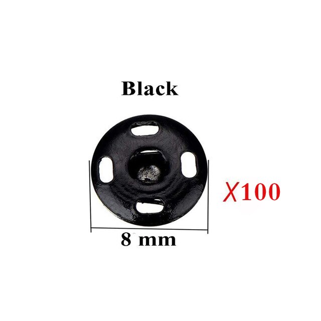 100/50 stk trykkknapper sy på trykknapper metall trykknapper trykkknapp for gjør-det-selv-sying av klær 8/10mm: 3