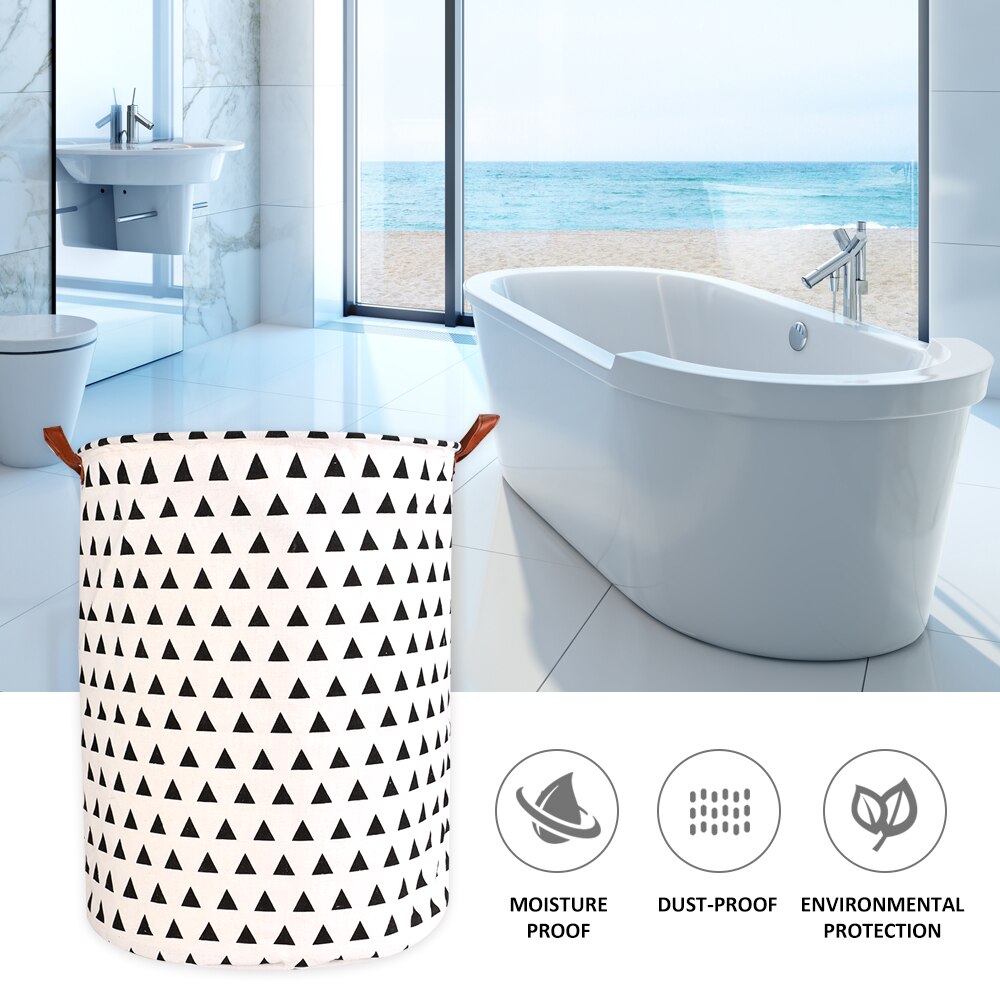 Cesta de ropa sucia plegable de gran capacidad de 40x50cm, bolsa de almacenamiento redondo, cesto grande, soporte plegable para ropa de juguete, organizador de cubos