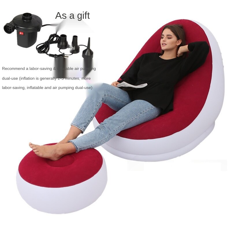 Silla inflable para adultos y niños, taburete de pie con combinación de sofá reposapiés para interiores