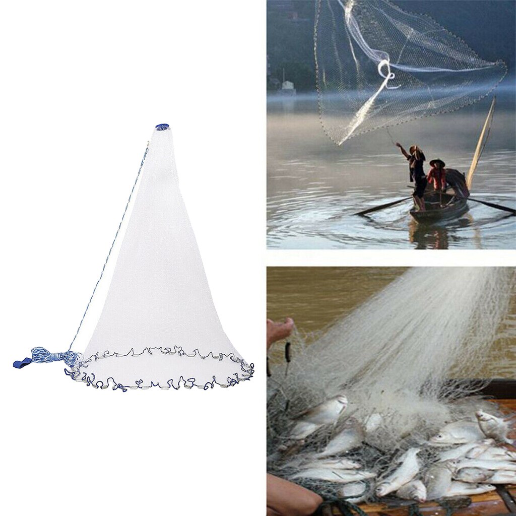 Filet de pêche en eau salée pour piège à appâts, 8 pieds/10 pieds/12 pieds, 3 / 8 pouces