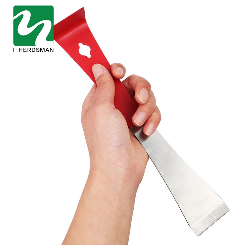 1 Pcs Stainless Steel Bee Hive Honey Scraper J Shape Bee Knife Curved Tail Bee Honey Scraper Beekeeping Tool