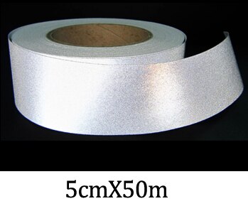 Reflective Safety Warning Bright Silver Flash Fabric Sew On Clothing: 5cmx50m