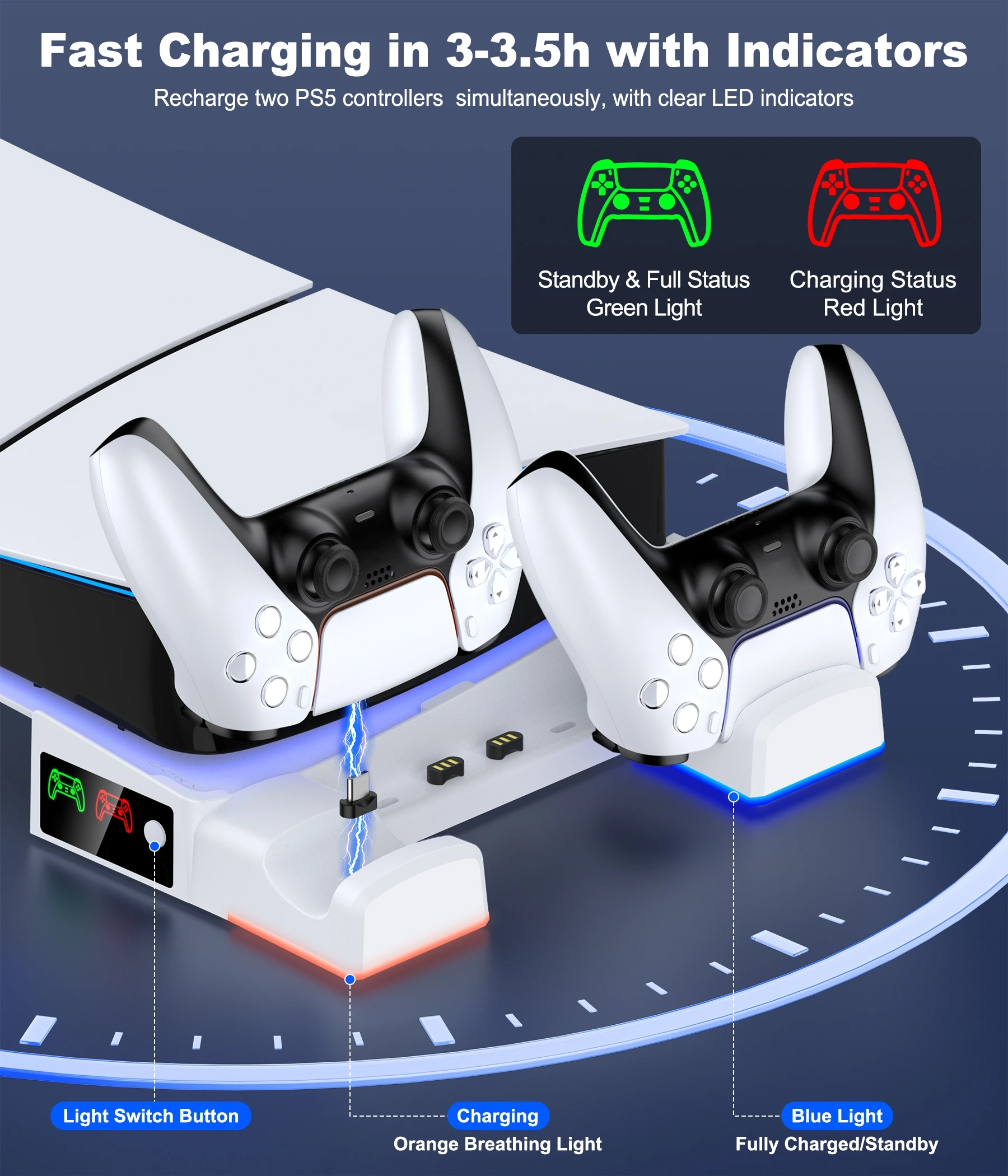 BEBONCOOL PH100 For PS5 Pro ＆ Slim Digital / Disc Version Cooling Fan Embedded Radiator Suitable For PlayStation 5 PRO