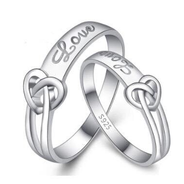 Zirkon Einstellbare silber farbe Paar Hochzeit Ringe für Frauen und Männlichen Strass Engagement Ring für Paar: 9