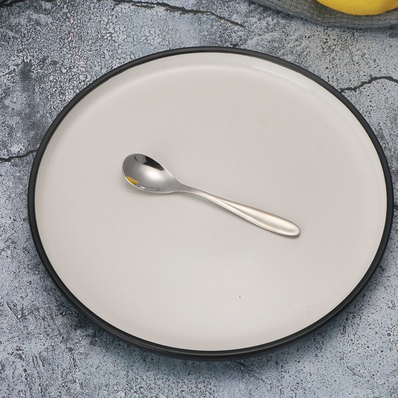 304 Stainless Steel Western Food Knife And Fork hanyi Series Steak Knife Dinner Fork Dessert Stirring Spoon Fruit Fork: Five Pointed Spoon