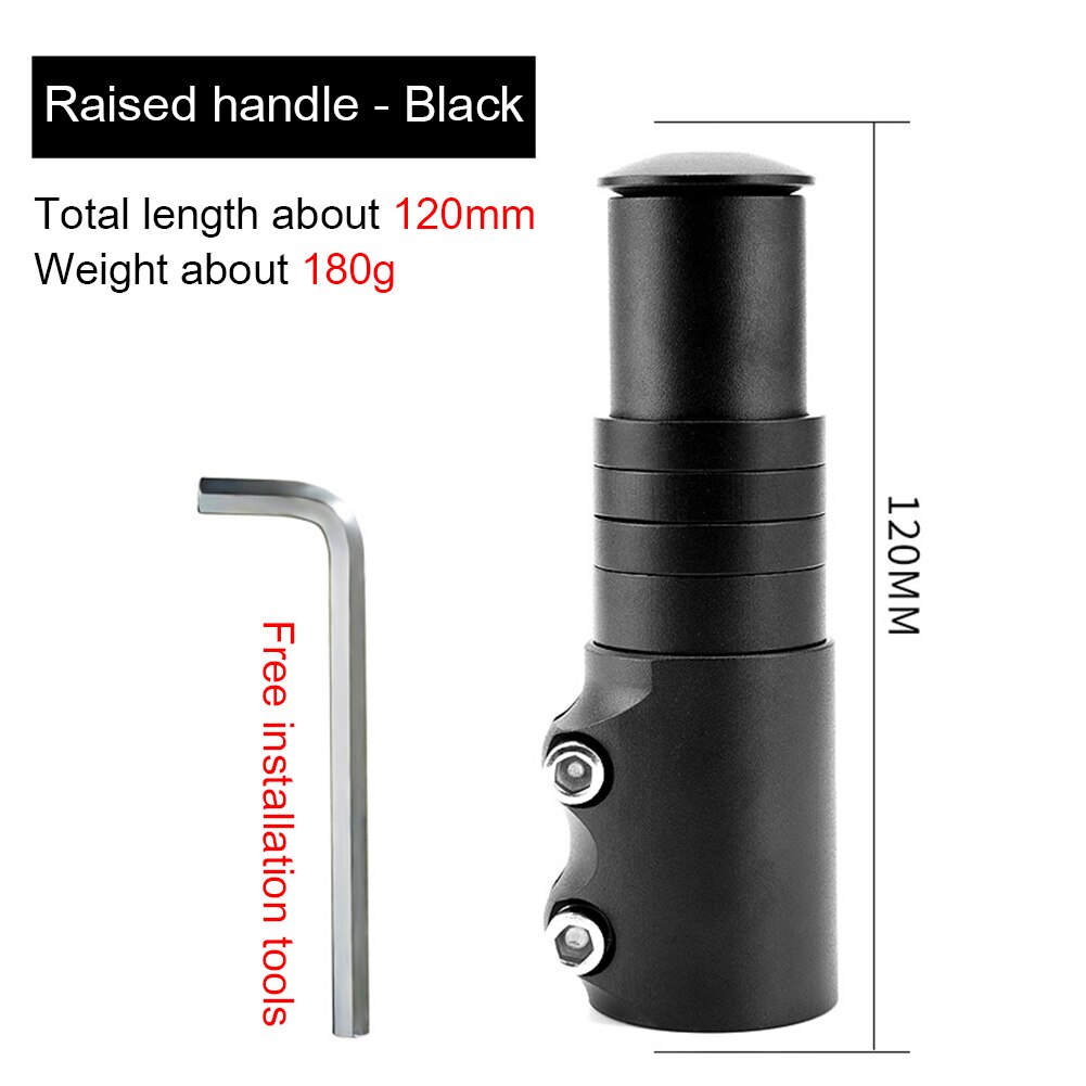 120/138mm cykel styr forgaffel frempind forlænger cykel frempind forlængelse adapter mountain road cykel reservedele: Sort 120mm