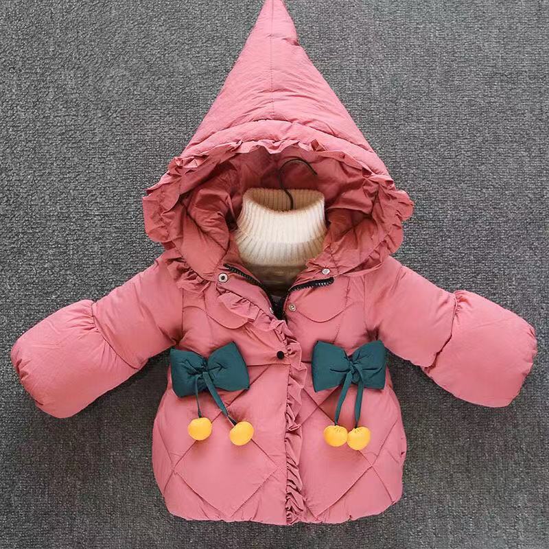 Winter Autumn Baby Girls Princess Coat Jacket Cute Bowknot Warm Hoodie Casual Outerwear For Girl Infants Clothes m